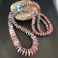 Authentic Native American Navajo Necklace | Purple Spiny Oyster & Turquoise | Sterling Silver | 34" | 15091