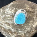 Navajo Blue Kingman Turquoise Ring | Sterling Silver | Sz 10 | Authentic Native American Handmade | 16581