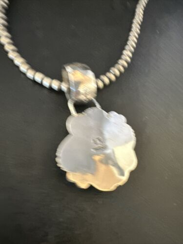 Blue Golden Hills Turquoise Pendant | Navajo Pearls | Sterling Silver Necklace 21" | 14995