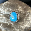 Southwestern Navajo Blue Turquoise Ring | Sterling Silver | Sz 3 | 15359