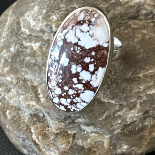 Men's & Women's Wild Horse Turquoise Navajo Ring | Sterling Silver | Sz 8.5 | 17361
