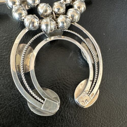 Navajo Kingman Turquoise Squash Blossom Necklace | Sterling Silver | Authentic Native American Handmade | 16087