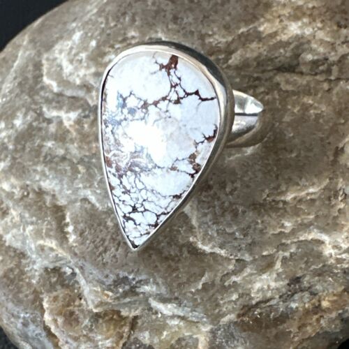 Men's & Women's Wild Horse Turquoise Ring | Navajo Sterling Silver | Sz 7 | Authentic Native American Handmade | 17357