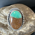 Native American Navajo Green Turquoise Ring | Sterling Silver | Sz 8 | 15917