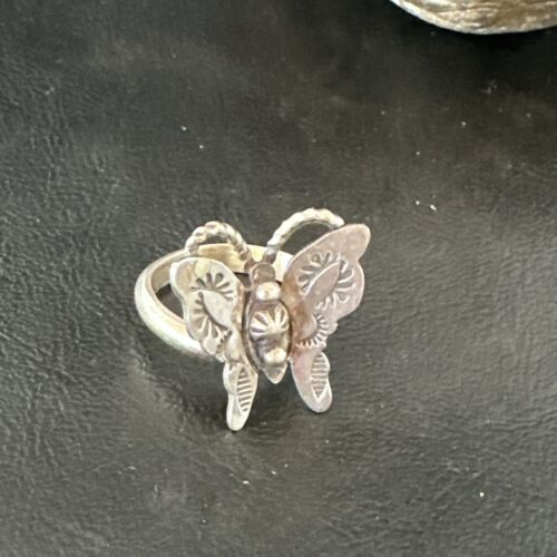 Navajo Sterling Silver Butterfly Ring | Sz 8 | Authentic Native American Handmade | 16974