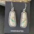 Women's Blue Boulder Turquoise Dangle Earrings | Navajo Sterling Silver | Authentic Native American Handmade | 16501