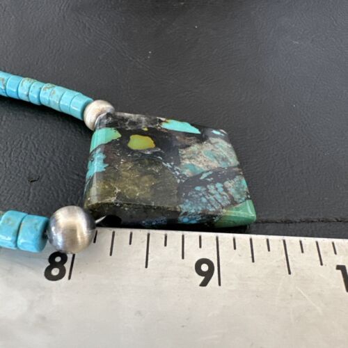 Navajo SpiderWeb Turquoise Heishi Pearls Necklace | Sterling Silver | 20" | Authentic Native American Handmade | 17099