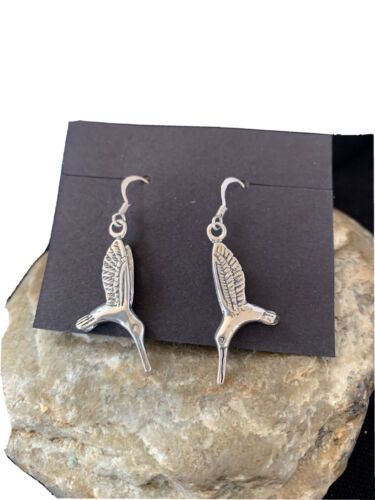 Southwestern Sterling Silver Hummingbird Earrings | 1" | 01517