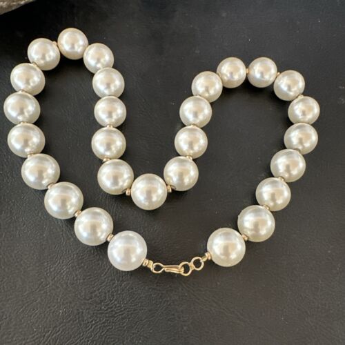 White Freshwater Pearl Necklace | Gold Filled Beads | 17" | 17367