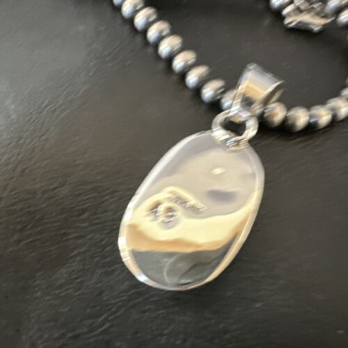 Men's Women's Blue Fire Opal Pendant | Navajo Sterling Silver | Authentic Native American Handmade | 16483