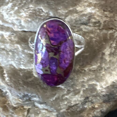 Southwestern Navajo Purple Mojave Turquoise Ring | Sterling Silver | Sz 10 | 15775