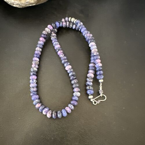 Navajo Rare Faceted Purple Sugilite Bead Necklace | Sterling Silver | 20" | Authentic Native American Handmade | 16452