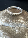 Navajo Stamped Men's Wedding Band | 14K Gold Sterling Silver Ring | Sz 12 | Authentic Native American Handmade | 15464