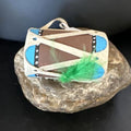 Handmade Miniature Leather Drum Car Charm | 2" Mirror Dangler | 8931