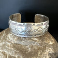 Navajo Stamped Cuff Bracelet | Sterling Silver | Authentic Native American Handmade | 17460
