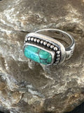Native American Navajo Green Turquoise Ring | Sterling Silver | Sz 6 | 15920