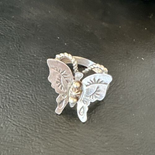 Navajo Sterling Silver Butterfly Ring | Sz 8.5 | Authentic Native American Handmade | 16973