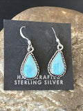 Women's Blue Ridge Turquoise Dangle Earrings | Navajo Sterling Silver | Authentic Native American Handmade | 16514