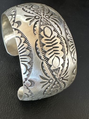 Navajo Stamped Cuff Bracelet | Sterling Silver | Authentic Native American Handmade | 15983