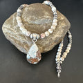 Women's Navajo Wild Horse Opal Necklace Pendant | Sterling Silver | Authentic Native American Handmade | 15814
