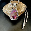 Navajo Pearls Purple Sugilite Pendant Necklace | Sterling Silver Beads | Authentic Native American Handmade | 16461
