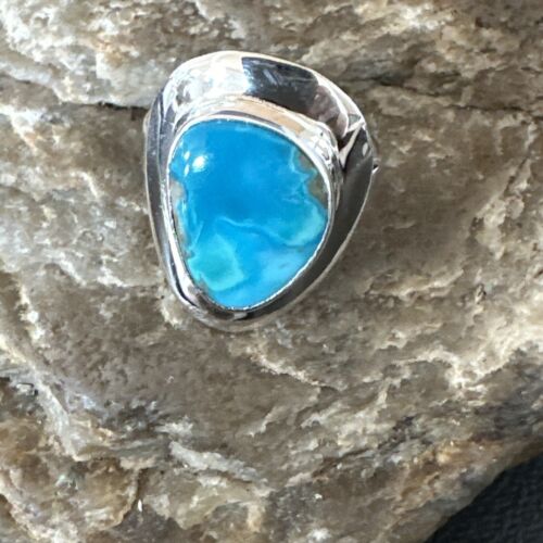 Sterling Silver Blue Kingman Turquoise Ring | Sz 7 | 17593