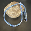 Blue Denim Lapis Graduated Navajo Sterling Silver Necklace | Authentic Native American | 22" | 16550