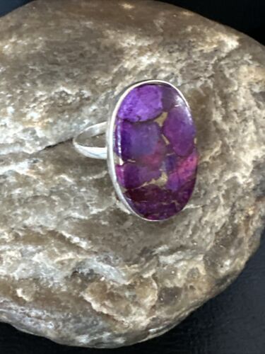 Southwestern Navajo Purple Mojave Turquoise Ring | Sterling Silver | Sz 10 | 15607
