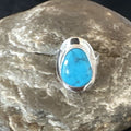 Navajo Blue Kingman Turquoise Ring | Sterling Silver | Sz 8 | Native American Handmade | 16593