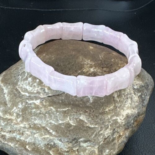 Navajo Pink Quartz Stretch Bracelet | Authentic Native American Handmade | 16945