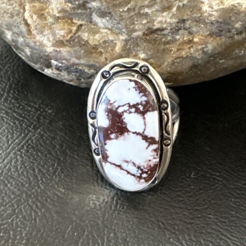 Women's Wild Horse Turquoise Ring | Navajo Sterling Silver | Sz 9 | Authentic Native American Handmade | 16471