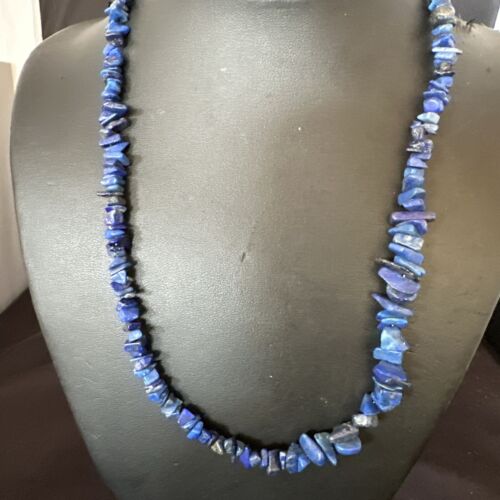 Men's Women's Lapis Lazuli Necklace | Navajo Sterling Silver | 20" | Authentic Native American Handmade | 17379