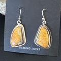 Navajo Bumblebee Jasper Earrings | Sterling Silver | Authentic Native American Handmade | 15823