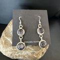 Navajo Purple Sugilite Dangle Earrings | Sterling Silver | 2" | Authentic Native American Handmade | 15695