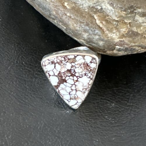 Men's Women's Wild Horse Turquoise Ring | Navajo Sterling Silver | Sz 8 | 17354