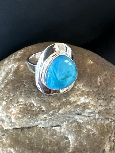 Sterling Silver Blue Kingman Turquoise Ring | Sz 7 | 17596