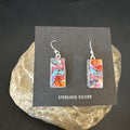 Navajo Blue Turquoise & Red Spiny Oyster Inlay Dangle Earrings | Sterling Silver | Native American Handmade | 15576