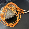 Navajo Orange Coral Tube Heishi Bead Necklace | 5 Strand | Sterling Silver | 20" | 16066
