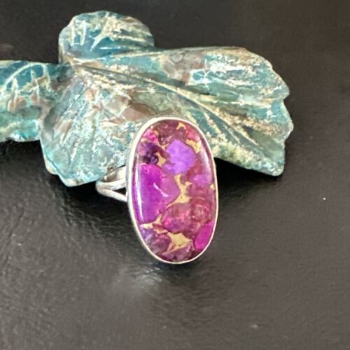 Southwestern Navajo Purple Mojave Turquoise Ring | Sterling Silver | Sz 10 | 15778