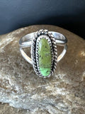 Navajo Green Gaspeite Ring | Sterling Silver | Sz 6.5 | Authentic Native American Handmade | 16402
