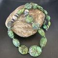 Navajo Green Spiderweb Turquoise Necklace | Sterling Silver | 20" | Authentic Native American Handmade | 17503
