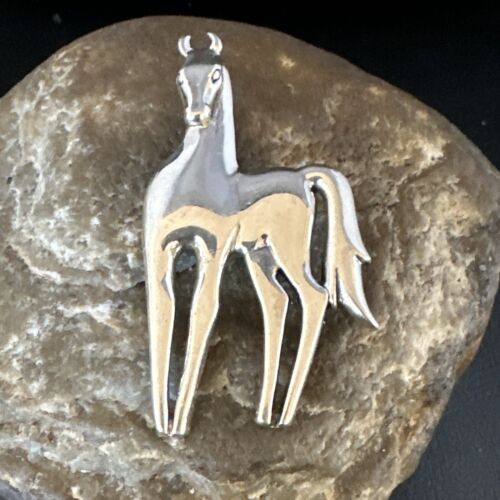 Navajo Horse Pendant Necklace | Sterling Silver | 2.25" | Authentic Native American Handmade | 15172