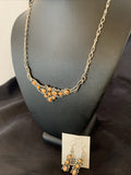 Orange Spiny Oyster Navajo Necklace Earrings | Sterling Silver | Authentic Native American Handmade | 02102