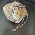 XL Women's Royston Turquoise Pendant Navajo Pearls Necklace | Sterling Silver | Authentic Native American Handmade | 18748