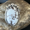 Men's Women's Wild Horse Turquoise Navajo Ring Size 7 | Sterling Silver | Authentic Native American Handmade | 18011