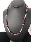 Navajo Beads Purple Spiny Oyster 8mm Bead Necklace | Sterling Silver | Authentic Native American Handmade | 99507