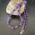 Purple Amethyst Southwestern Nugget Bead Necklace 27" | Sterling Silver | Authentic Native American Handmade | 19017