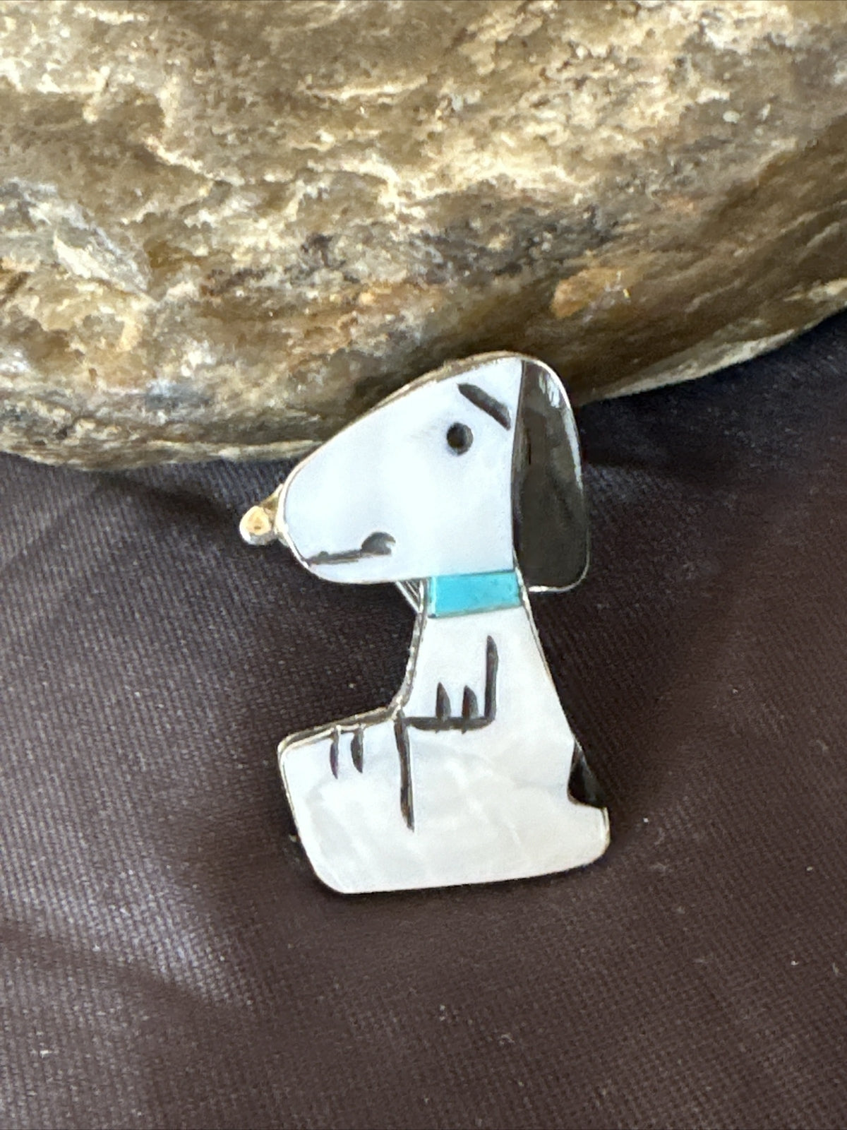 Snoopy Dog Zuni Sterling Silver Disney Pin Pendant Peanuts 17951
