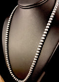 4mm Navajo Pearls 20"Hook Eye Cone Necklace | Sterling Silver | Authentic Native American Handmade