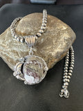 Men's Women's Wild Horse Turquoise Pendant Navajo Necklace | Sterling Silver | Authentic Native American Handmade | 17802